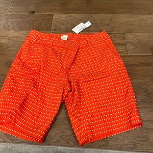 J. Crew Red Shorts with White Dots